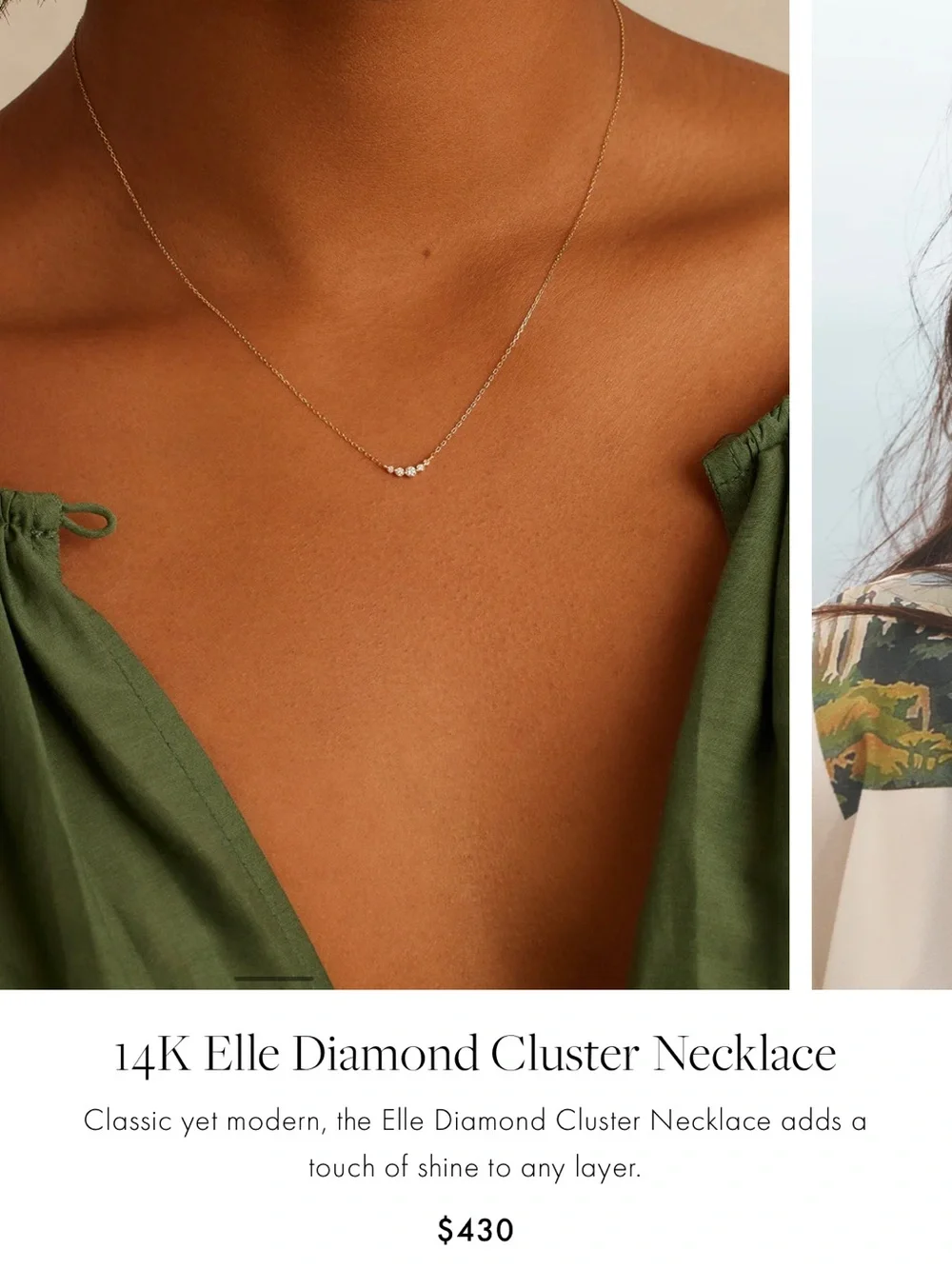 Gorjana 14K Elle Diamond Cluster Necklace